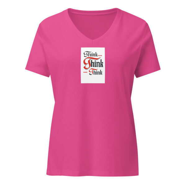 Think Think Think - Women’s relaxed v-neck t-shirt - Image 5