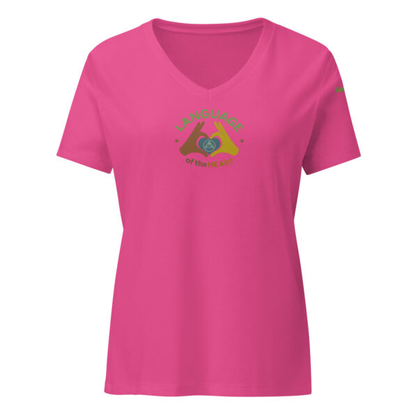 Language of the Heart- Women’s relaxed v-neck t-shirt - Image 6
