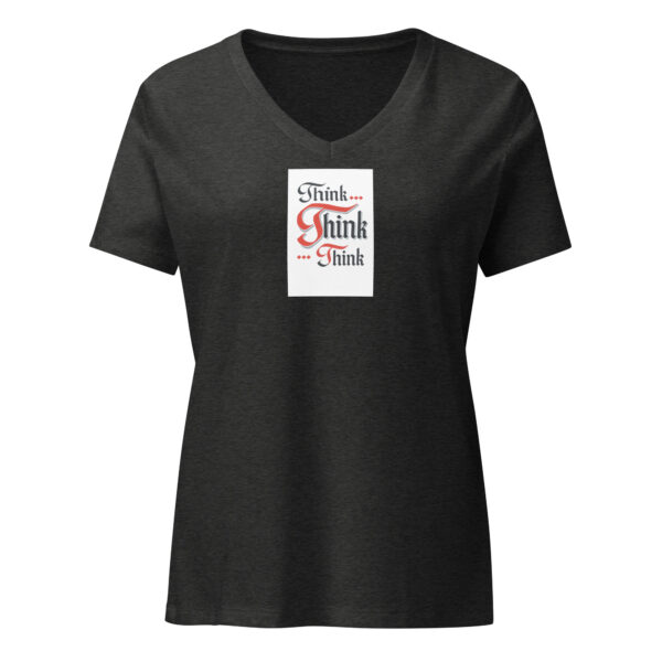 Think Think Think - Women’s relaxed v-neck t-shirt - Image 3