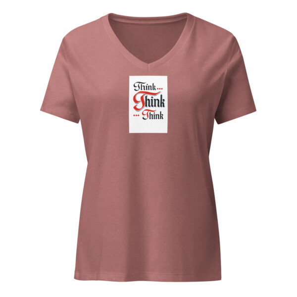 Think Think Think - Women’s relaxed v-neck t-shirt - Image 6