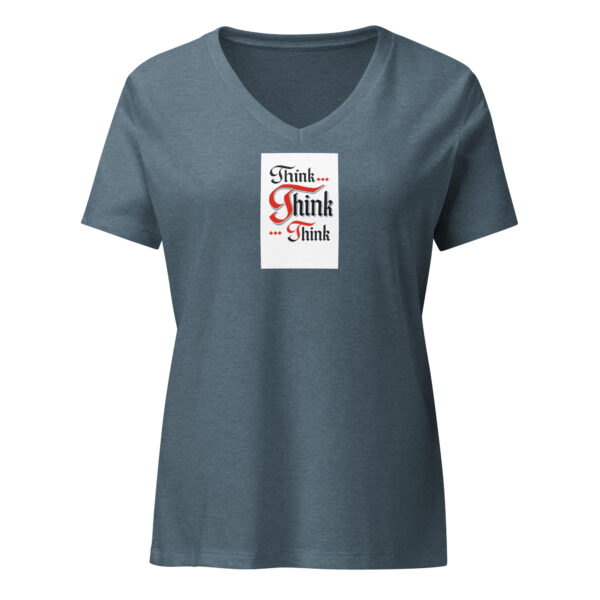Think Think Think - Women’s relaxed v-neck t-shirt - Image 4