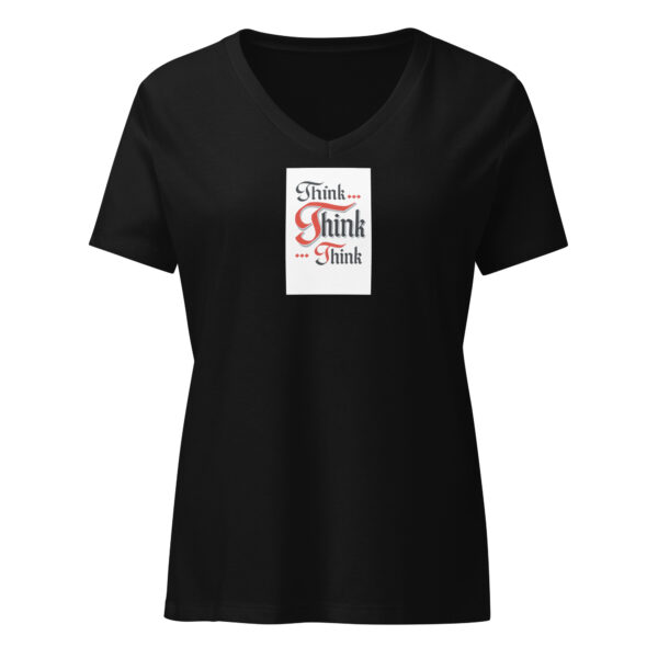 Think Think Think - Women’s relaxed v-neck t-shirt - Image 2