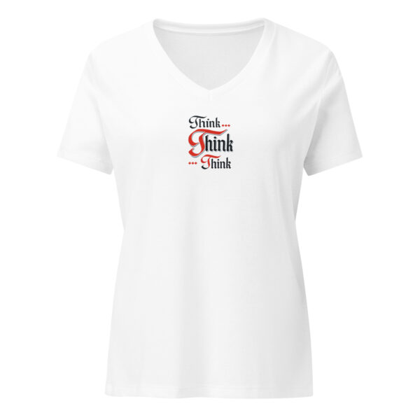 Think Think Think - Women’s relaxed v-neck t-shirt - Image 9